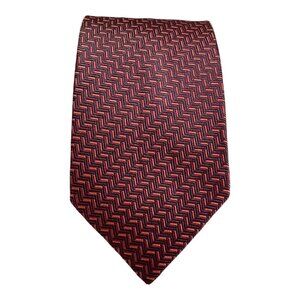 Dormeuil Brown Herringbone Silk Tie HMade France 60"-3.5" EC